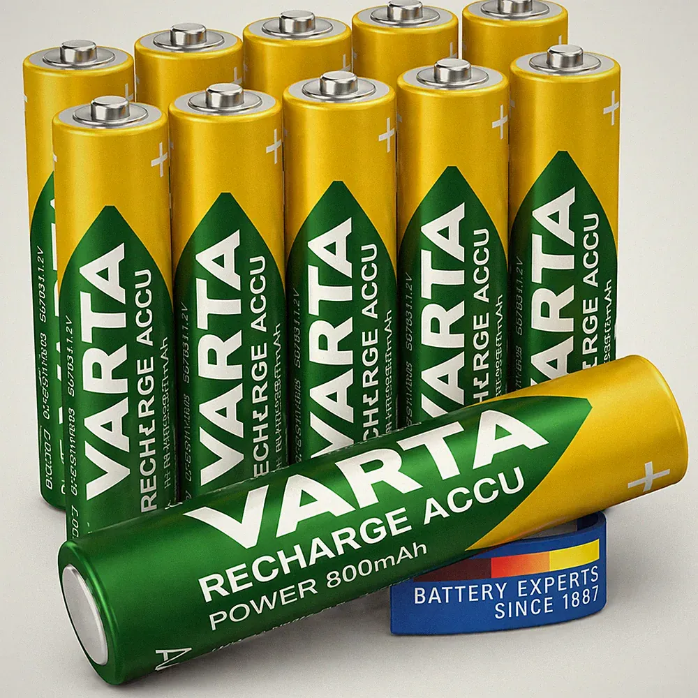 10 Stück Wiederaufladbar VARTA RECHARGE micro ACCU Power AAA 800mAh Akku HR03