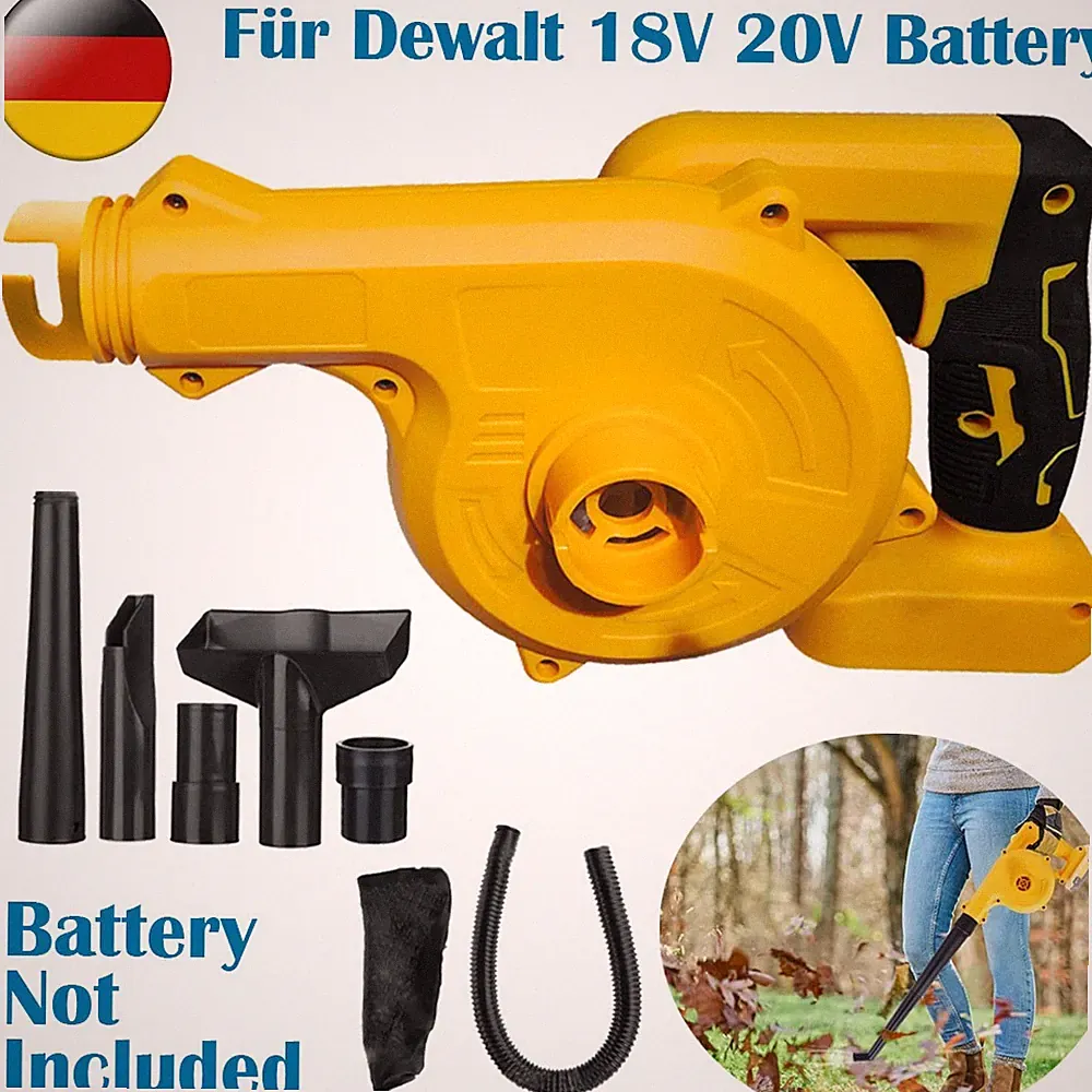 120MPH Akku Laubbläser Gebläse Sauger Bläser Staubsauger Für Dewalt 18V 20V Akku