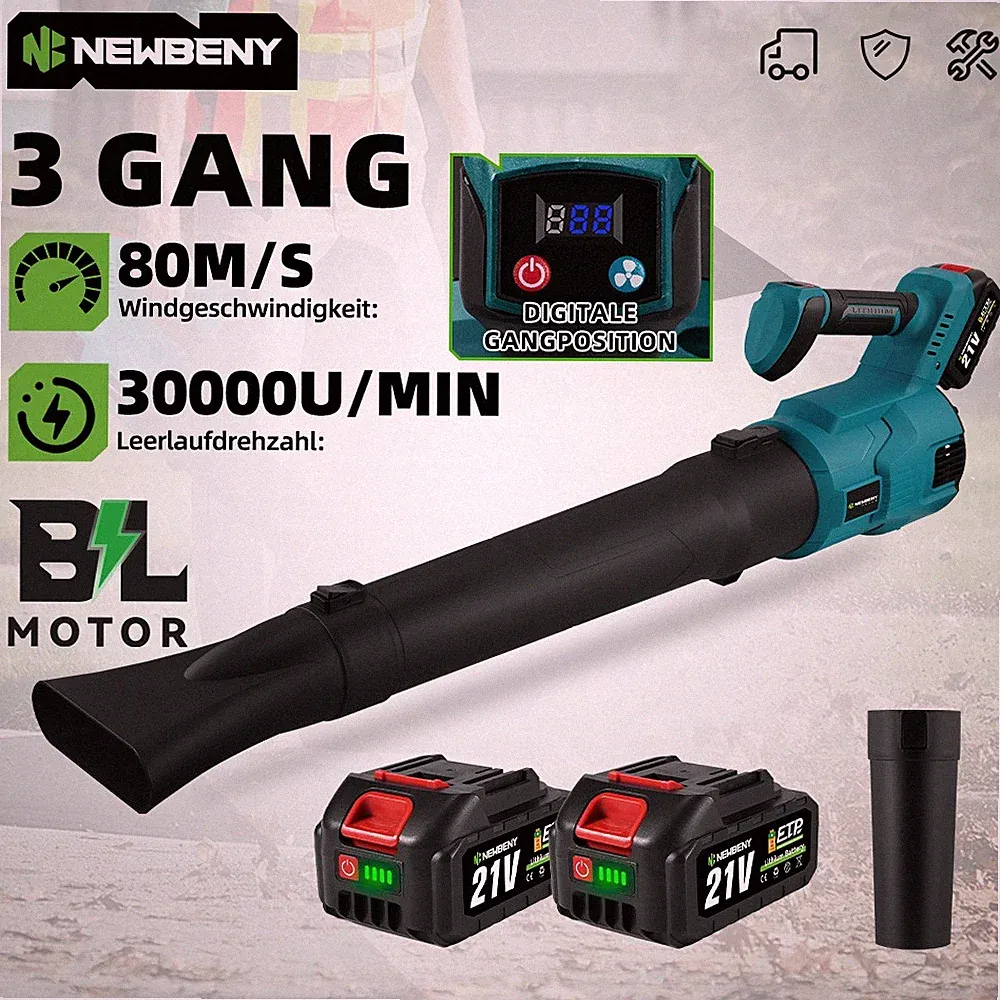 18V Für Makita Akku Laubbläser Gebläse Laubgebläse Bläser Mit 2Akkus & Ladegerät
