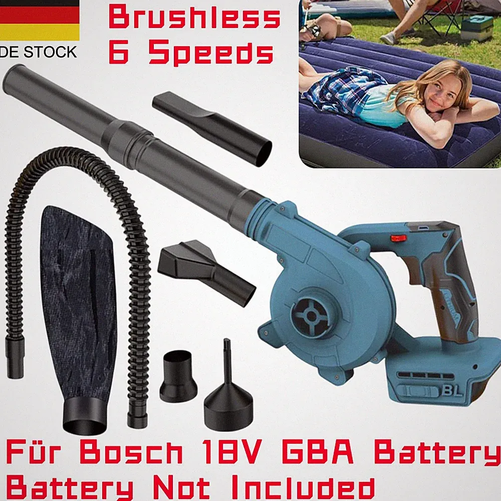 2 In 1 Elektrische Laubbläser Gebläse 6Gang Bläser Sauger Für Bosch 18V GBA Akku
