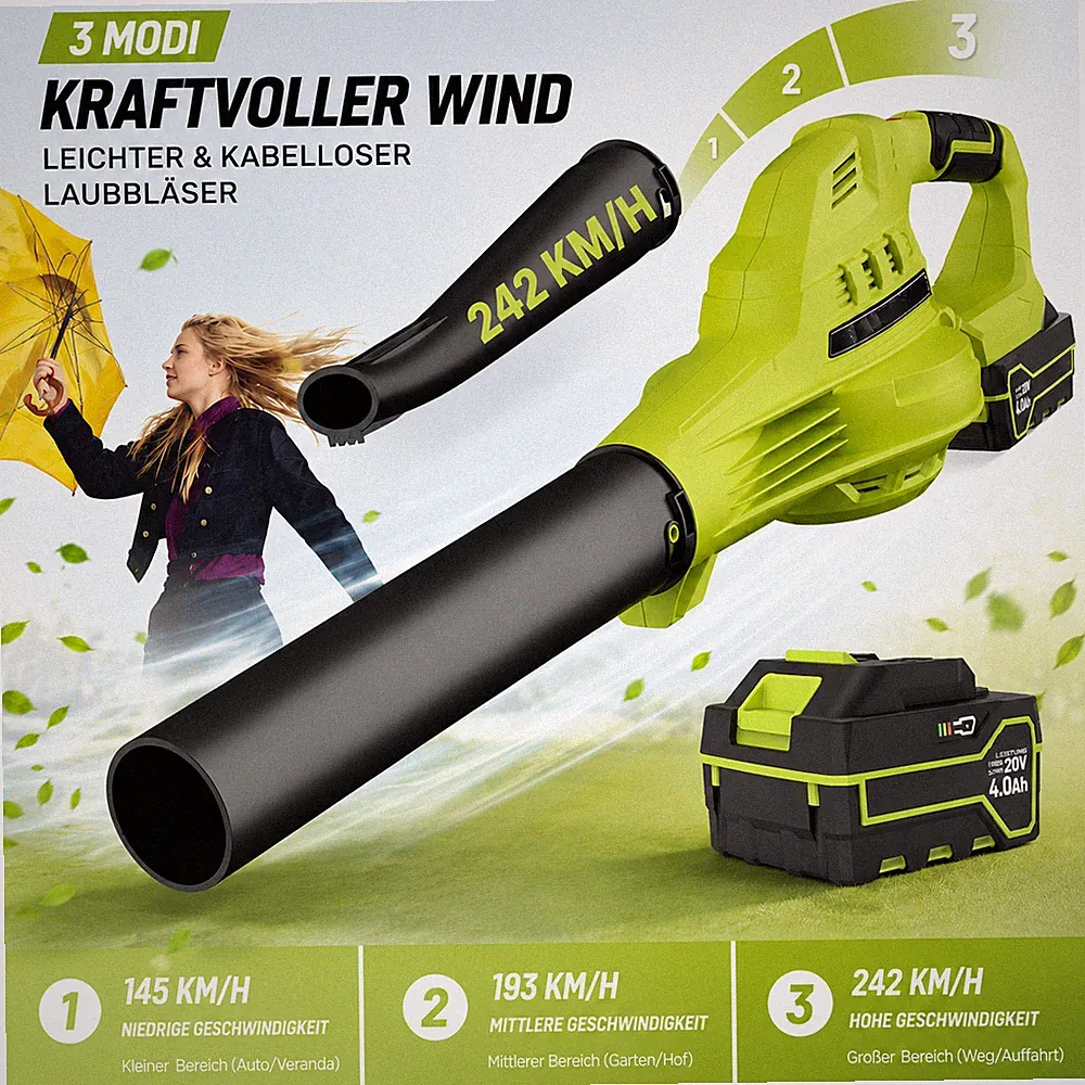20V Für Makita Akku Laubbläser Gebläse Laubgebläse Bläser Mit Akku & Ladegerät