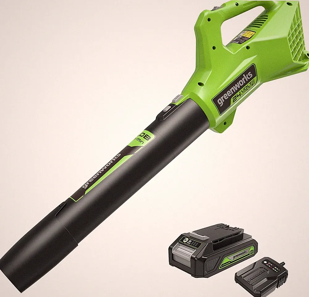 24V Akku Laubbläser Axial Greenworks G24ABIIK2, mit 2Ah Batterie und Ladegerät