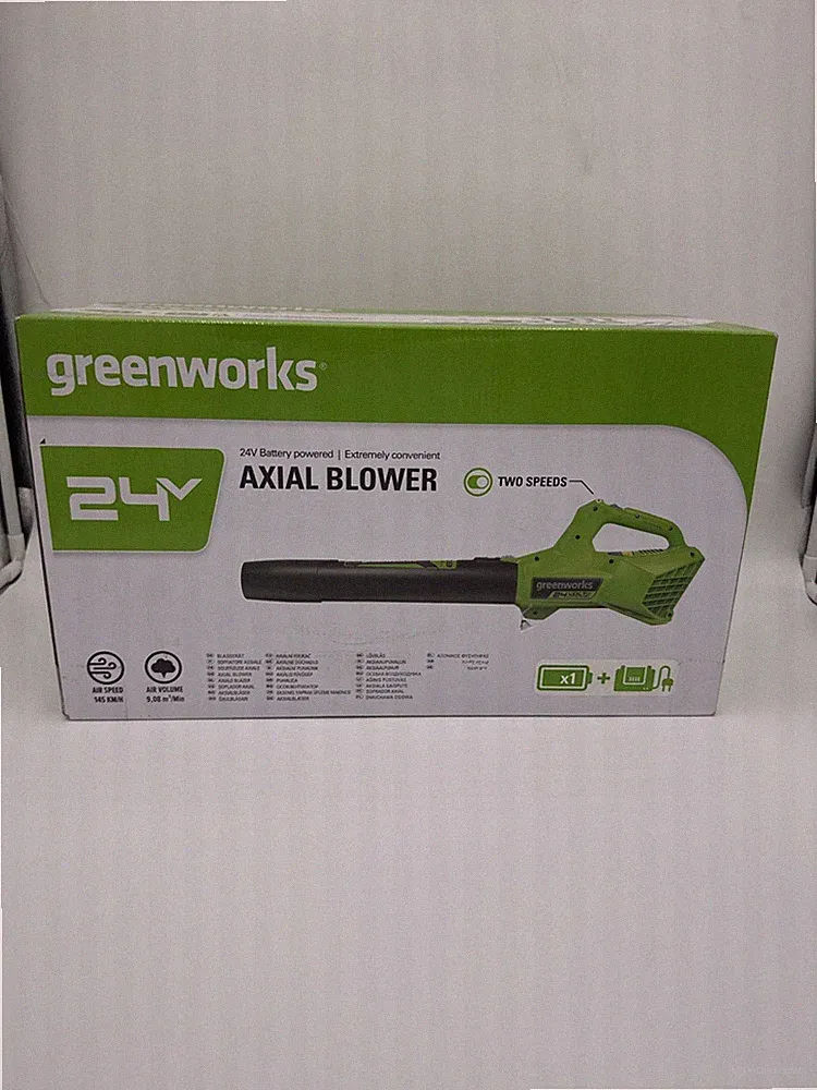 24V Akku Laubbläser inklu. 2,0-Ah Akku & Ladegerät Greenworks 145km/h