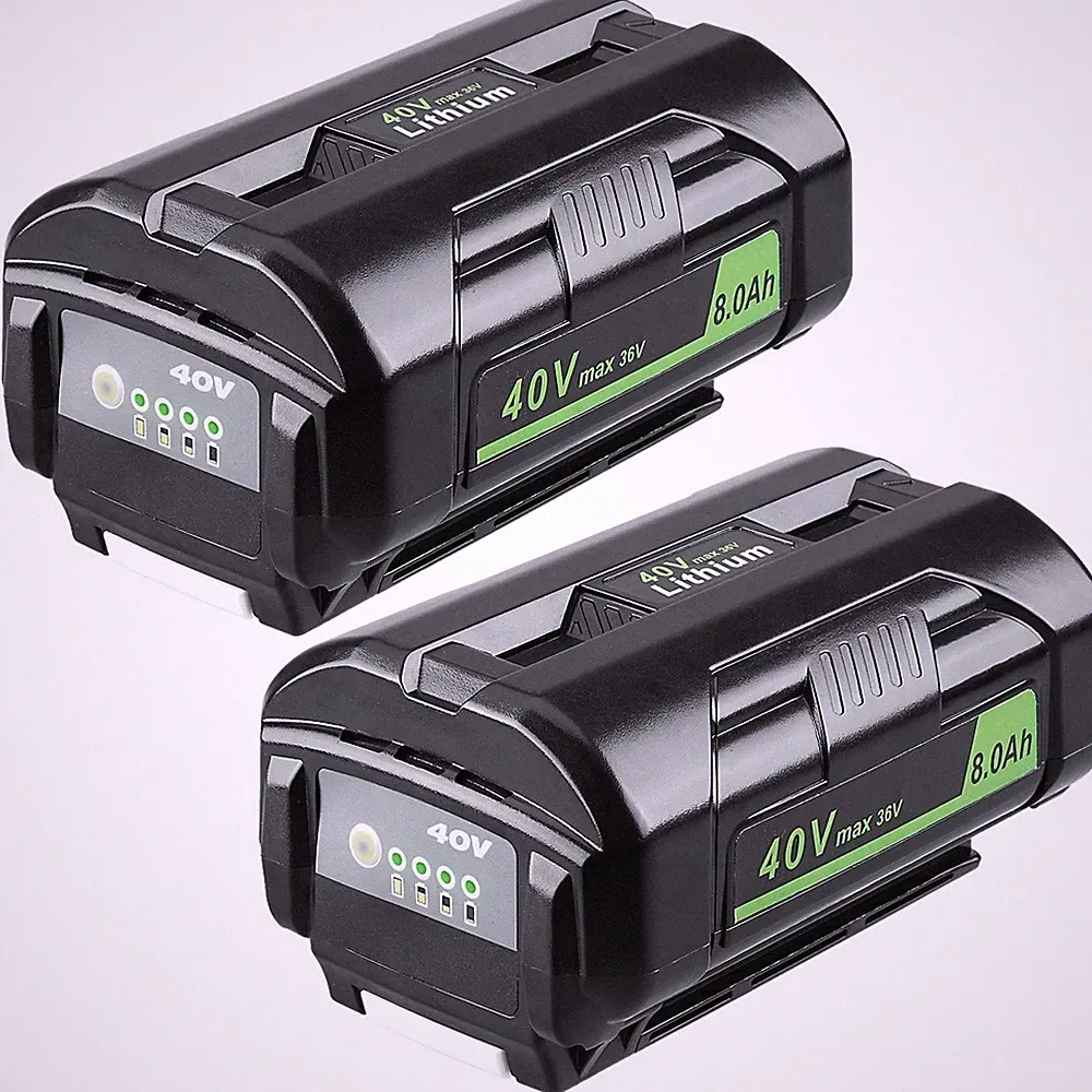 2x 40V 8000mAh Akku Ersatz für Ryobi OP4040A1 OP4040 RY40200 Laubbläser Werkzeug
