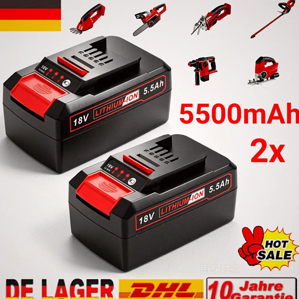 2x 5,5Ah Lithium Batterien Für Einhell 18V akku POWER PXC X-CHANGE Ersatzakku