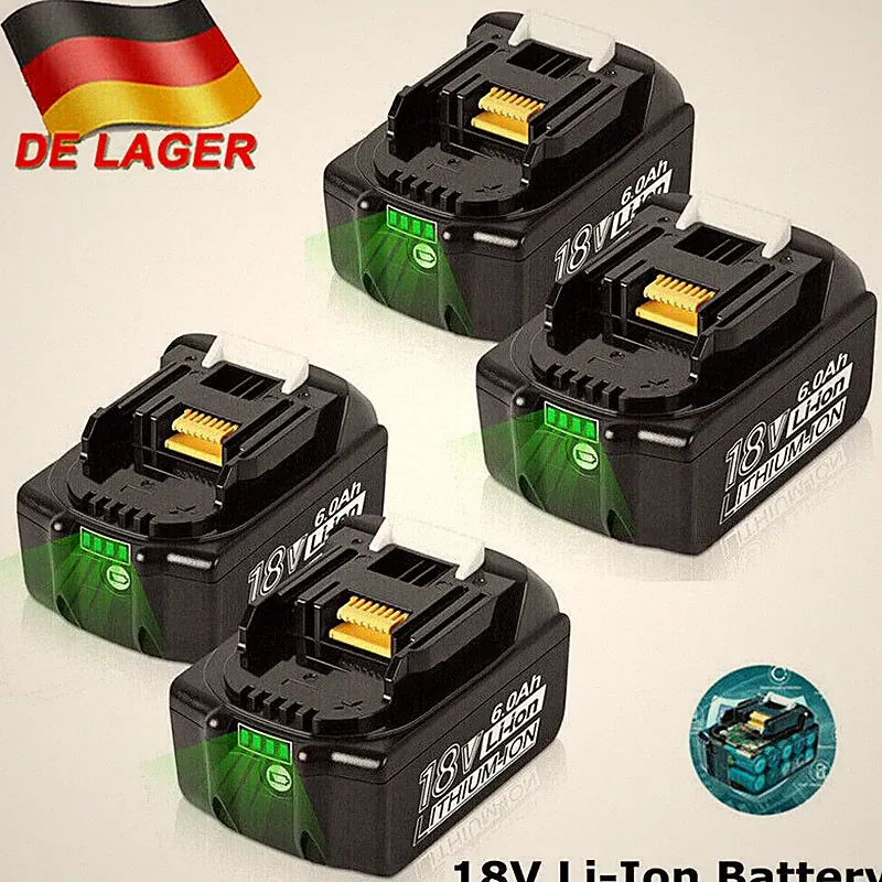 2x 6,0Ah Akku für Makita Akku 18V 9,0Ah BL1860B BL1850B BL1840B BL1830B Hot ！！！