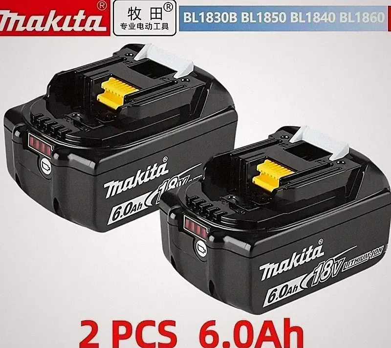 2x Makita BL1860B 18V 6 Ah 6000 mAh Li-ion Akku BL 1860 1830 Wechselakku