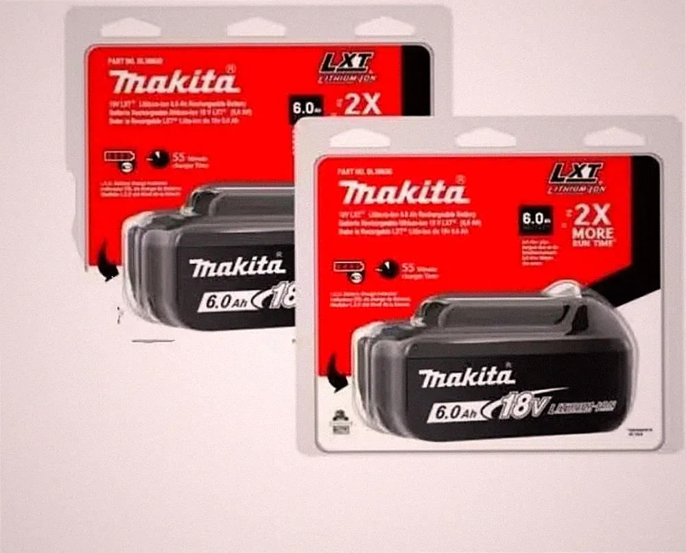 2x Original Makita BL1860B Akku 18V 6Ah Li-Ion LXT Ersatzakku Kompatibel BL1850B
