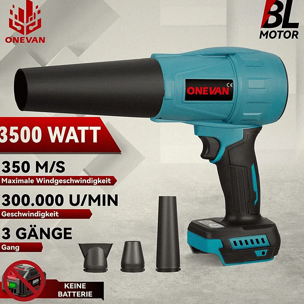 3 Gänge Akku Laubbläser Gebläse Für 18V Makita Akku Laubgebläse Turbogebläse