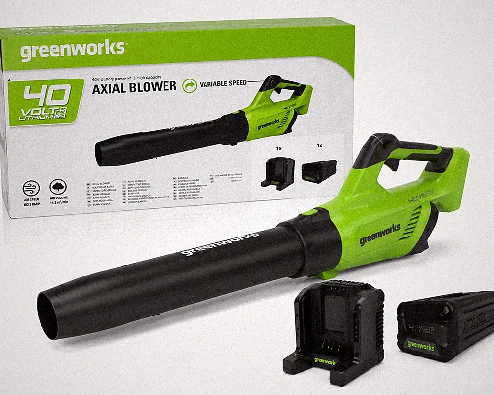 40V Akku Laubbläser Greenworks G40ABK2 + Akku & Ladegerät NEU