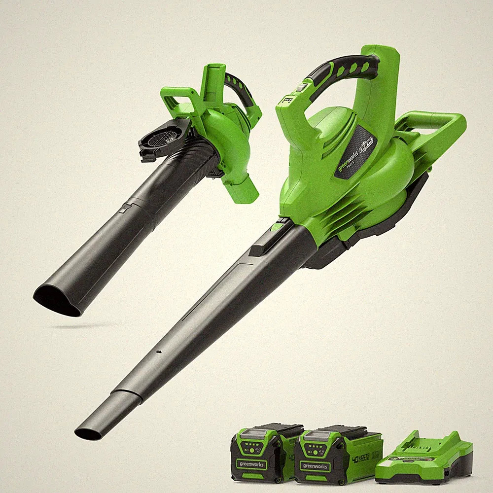 40V Akku Laubbläser / Laubsauger, Greenworks GD40BVK2X 280 km/h - 2x 2Ah Akkus