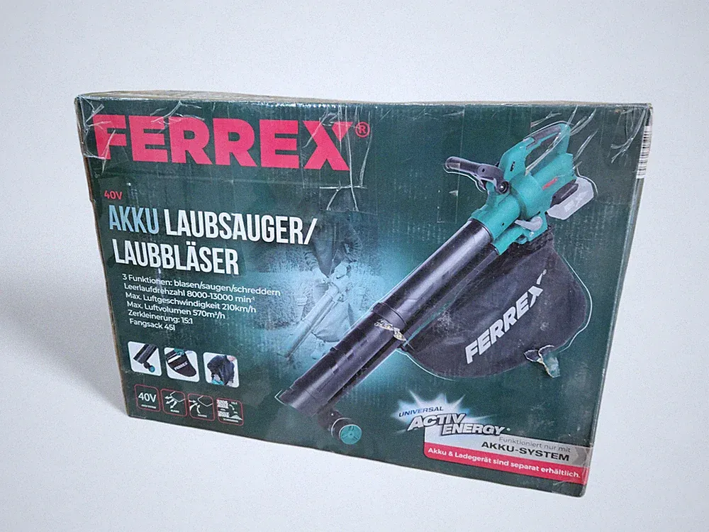 40V Akku Laubsauger Laubbläser FERREX® mit Fangsack ohne Akku Gebraucht