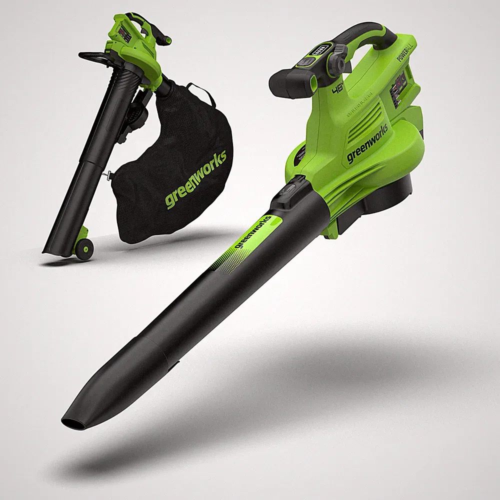 48V(24V x 2) Akku Laubbläser mit Schultergurt Greenworks BL48L01-01,nur Werkzeug