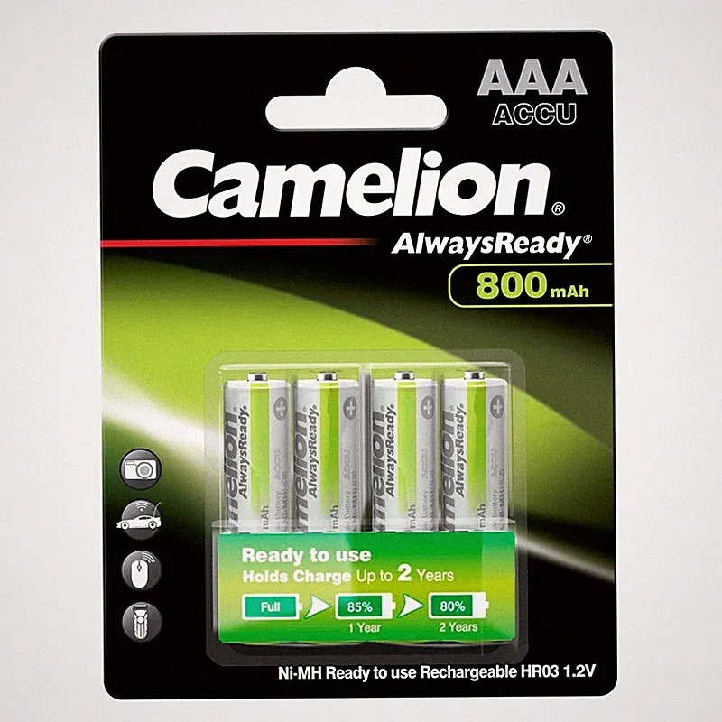 4x NiMH-Akku 1,2V 800 mAh Micro AAA HR03 Telefonakku von Camelion