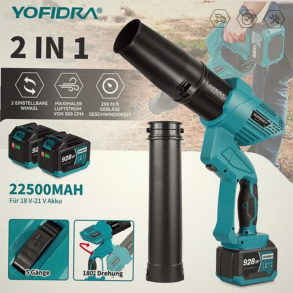 5 Gäng Laubbläser 180° Für Makita Akku Für Makita 21V Akku & Ladegerät Laubbläse