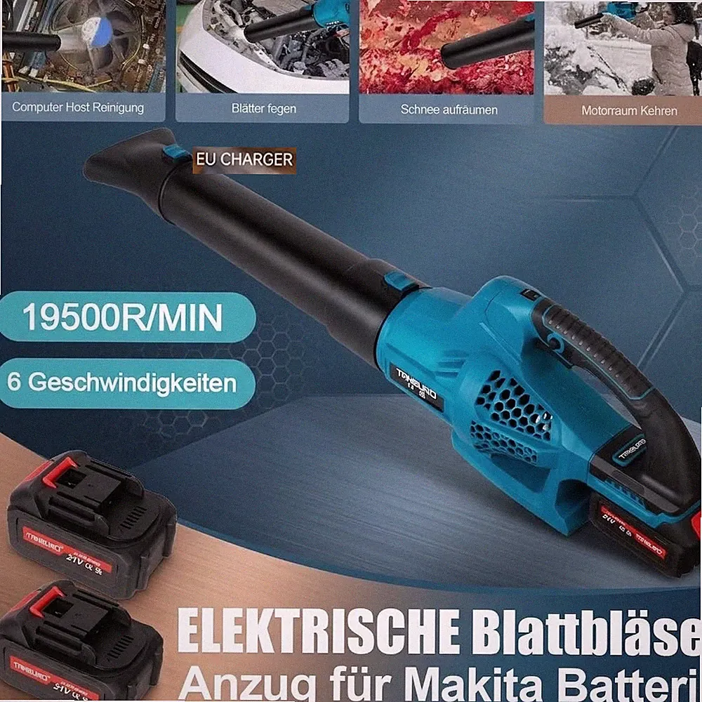 6 Gänge Für Makita Akku Laubbläser Mit 2x 5.0Ah Akkus & Ladegerät Laubgebläse DE