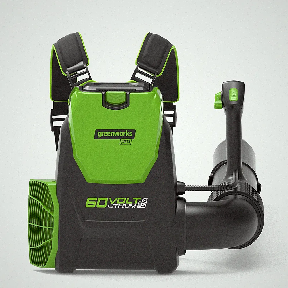 60V Rucksack-Laubbläser max. 227 km/h Greenworks GD60BPB + 4Ah Akku & Ladegerät
