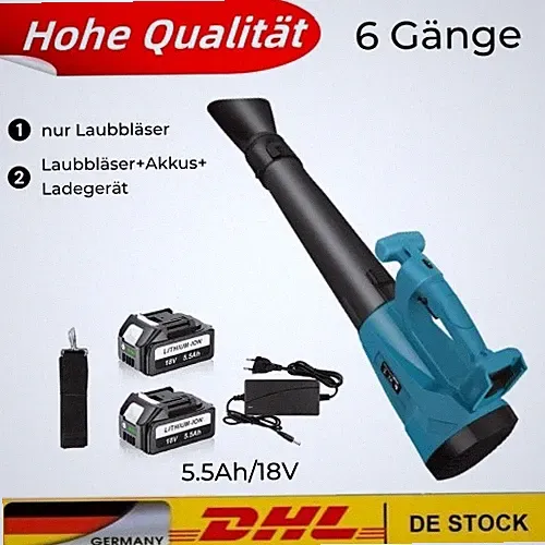Akku 6 Gänge Laubbläser Für Makita Mit 2x 5.5Ah Akkus & Ladegerät Laubgebläse