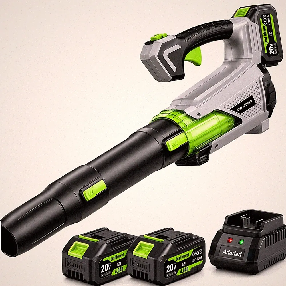 Akku Laubbläser 20V 850m³/h 2x4Ah Akkus Ladegerät tragebar Laub Entfernung