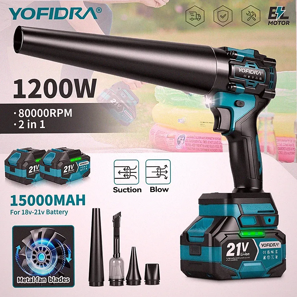 Akku Laubbläser 2in1 Luftgebläse&Laubsauger Für Makita 18V Gebläse Bläser/Sauger