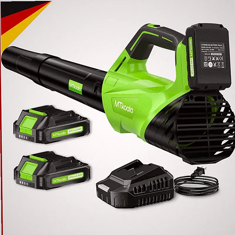 Akku-Laubbläser 450 CFM 150 MPH 2 Geschwindigkeitsstufen 2x 2,6 Ah Akku