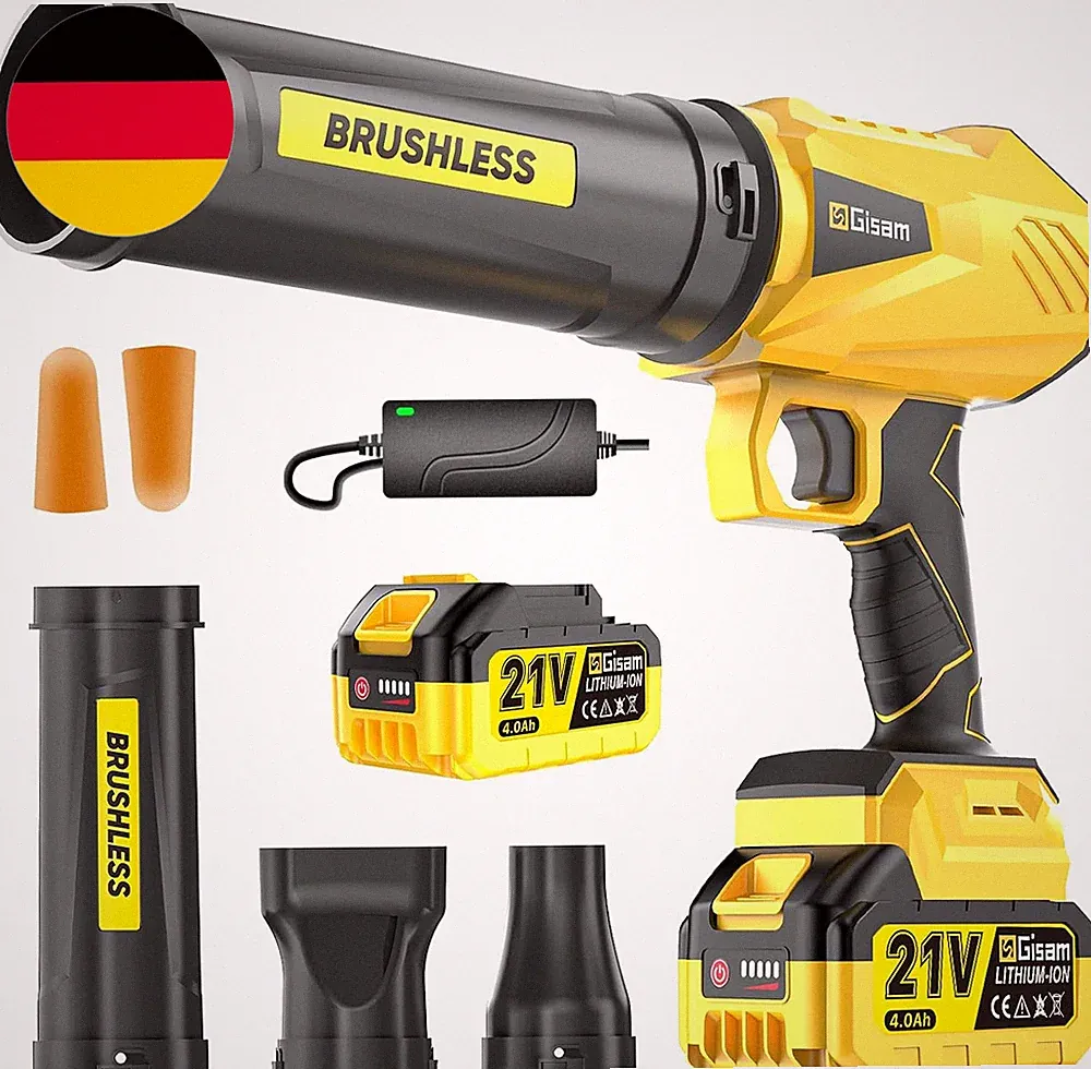 Akku-Laubbläser, Bürstenloser Motor Mit 1 X4.0Ah Akkus,Leaf Blower Max 900000RPM