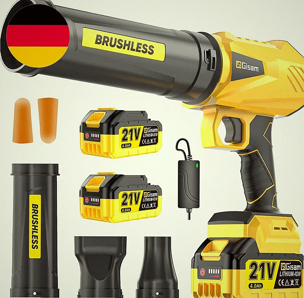 Akku-Laubbläser, Bürstenloser Motor Mit 2 X 4.0AH Akku,Leaf Blower Max 900000RPM