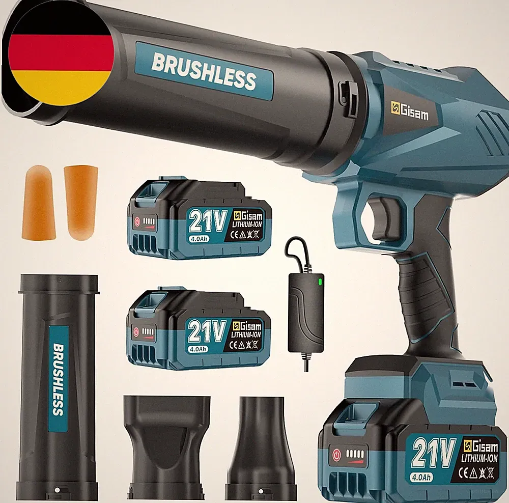 Akku-Laubbläser, Bürstenloser Motor Mit 2X4.0Ah Akkus,Leaf Blower,Luftmenge 800M