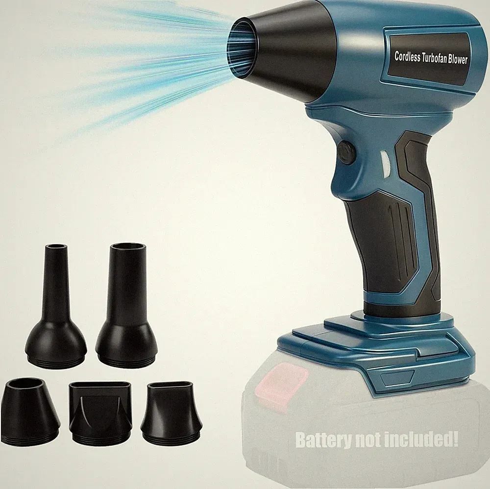 Akku-Laubbläser für Makita 18-V-Akku, 130.000 U/min, Jet-Blasgerät mit 5 Düsen