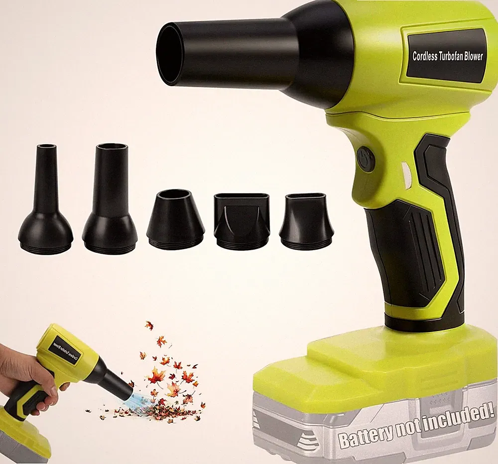 Akku-Laubbläser für Ryobi 18-V-Akku, 130.000 U/min, Jet-Blasgerät mit 5 Düsen