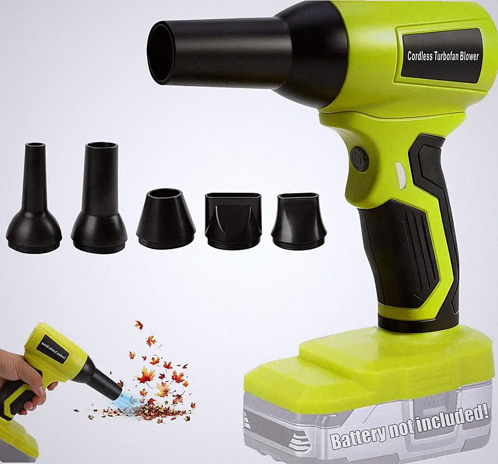 Akku-Laubbläser für Ryobi 18-V-Akku, 130.000 U/min, Jet-Blasgerät mit 5 Düsen