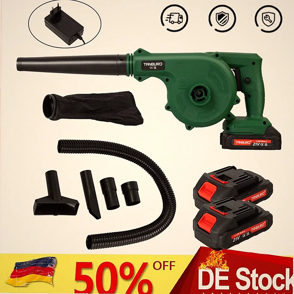 Akku Laubbläser Gebläse Laubsauger Bläser Sauger Mit 2x 21V Akkus Und Ladegerät