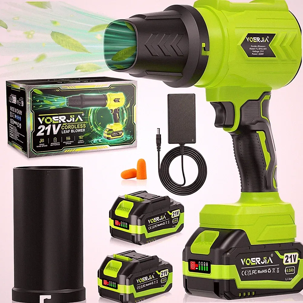 Akku Laubbläser Schnittstelle 21V 2 Akkus Ladegerät Handgerät Garten