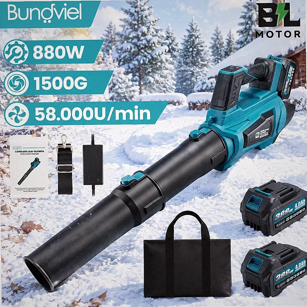 Akku Laubsauger Laubbläser Gebläse Bläser 6 Gänge Für Makita Mit 2x 4.0Ah Akkus
