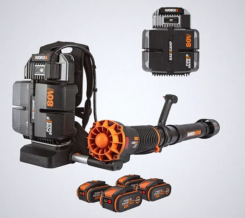 Akku-Rucksackgebläse WORX WG572E Mit 4 Batterien 4.0 Ah Und Ladegerät