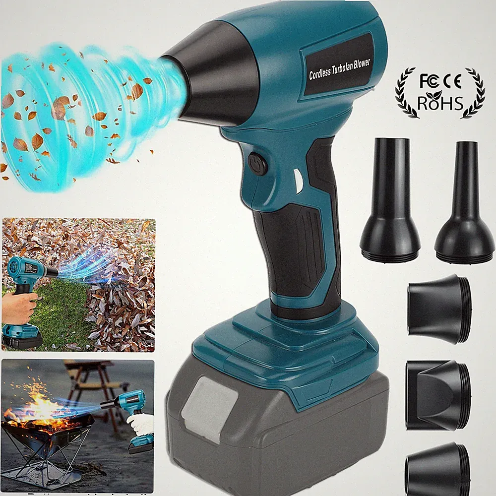 Akku-Turbo-Gebläse Laubbläser für Makita 18-V-Akku mit 5 Düsen