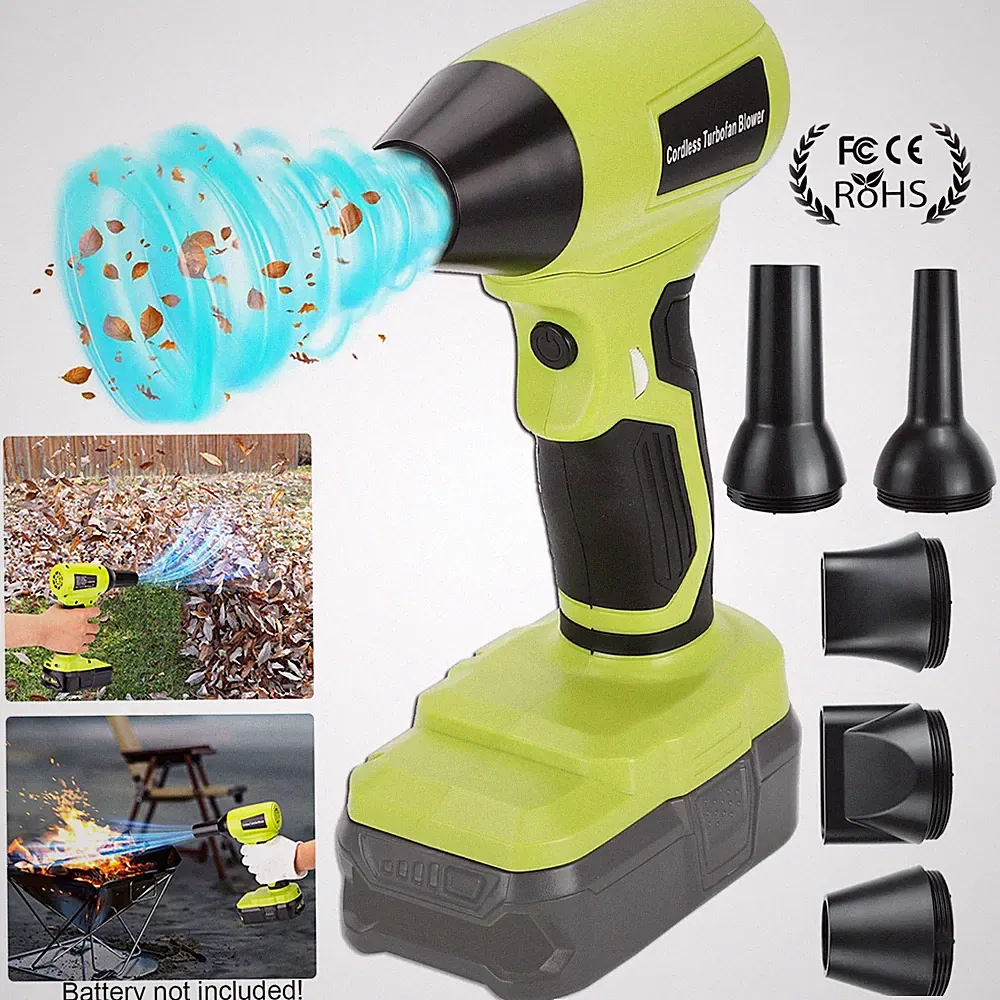 Akku-Turbo-Gebläse Laubbläser für Ryobi 18-V-Akku mit 5 Düsen