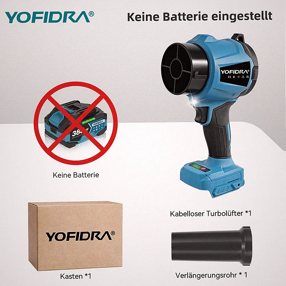 Akku Turbogebläse Elektro Laubgebläse Luftgebläse Radialgebläse Für Makita 18V
