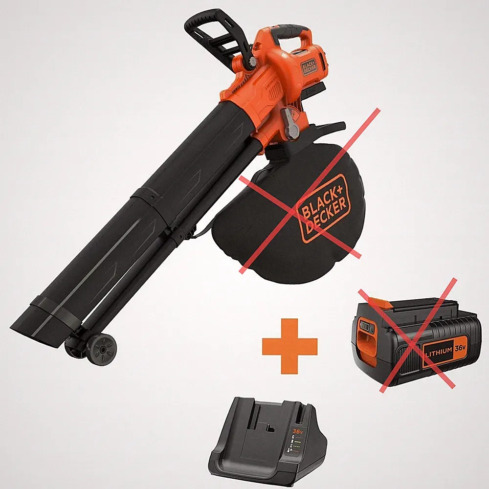 BLACK+DECKER BCBLV3625L1-Q Akku-Laubbläser mit Häcksler