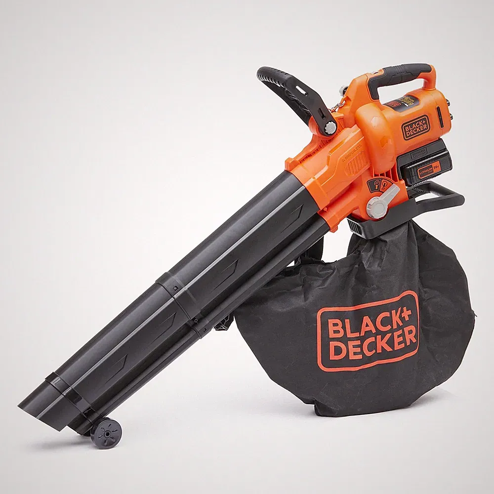 BLACK+DECKER Laubbläser Staubsauger Häcksler 36V Akku 45L Beutel 2,5Ah 270 km/h