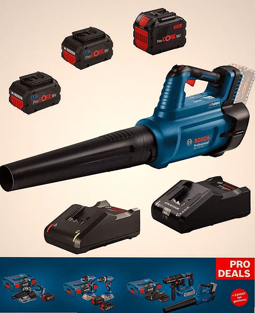 Bosch Professional Akku-Laubbläser GBL 18V-750 mit/ohne Akku Ladegerät Halterung