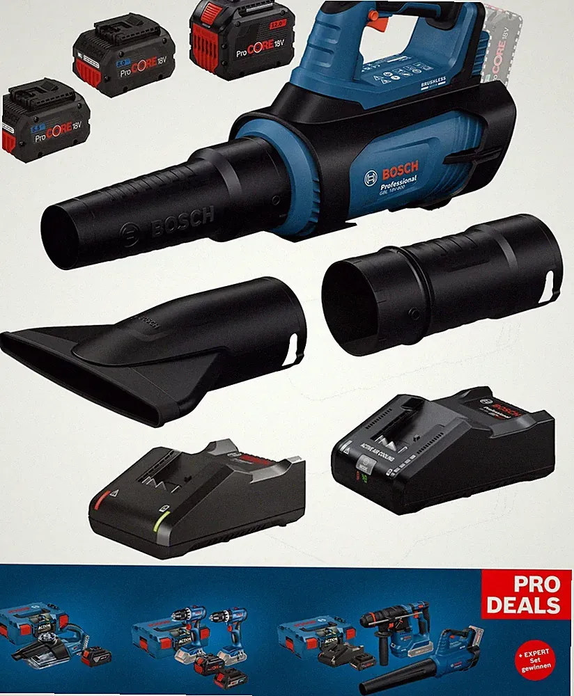 Bosch Professional Akku-Laubbläser GBL 18V-800 mit/ohne Akku Ladegerät Halterung