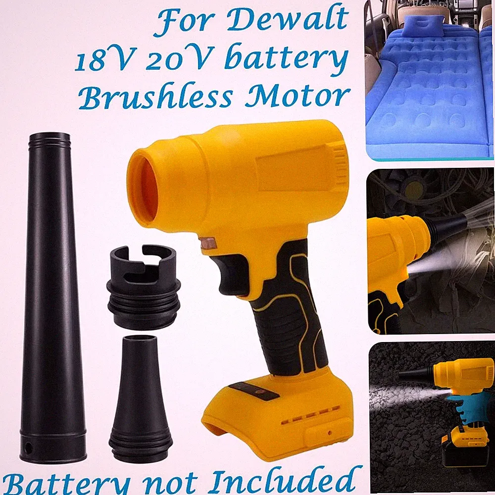 Bürstenloser Akku Gebläse Laubbläser LED für DeWalt 18V 20V 3 Düsen Ohne Akku