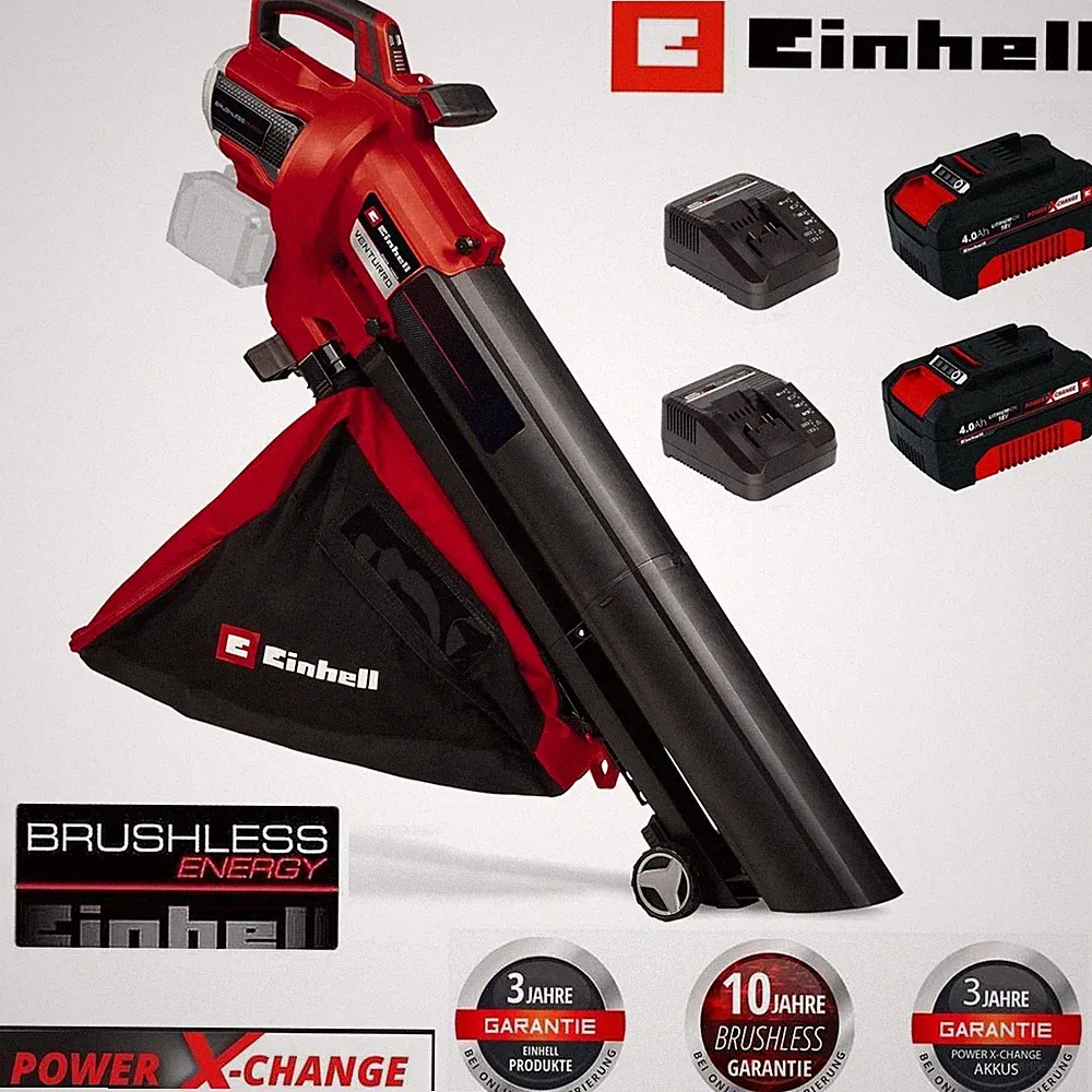 Einhell 36V Laubsauger / Bläser VENTURRO 36/240 2x 18V Akku 4.0 Ah 2 x Ladegerät