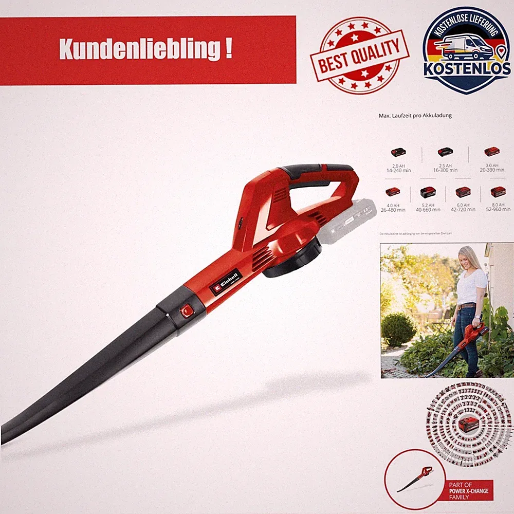Einhell Akku-Laubbläser GC-CL 18 Li E Solo - Leistungsstark & leicht