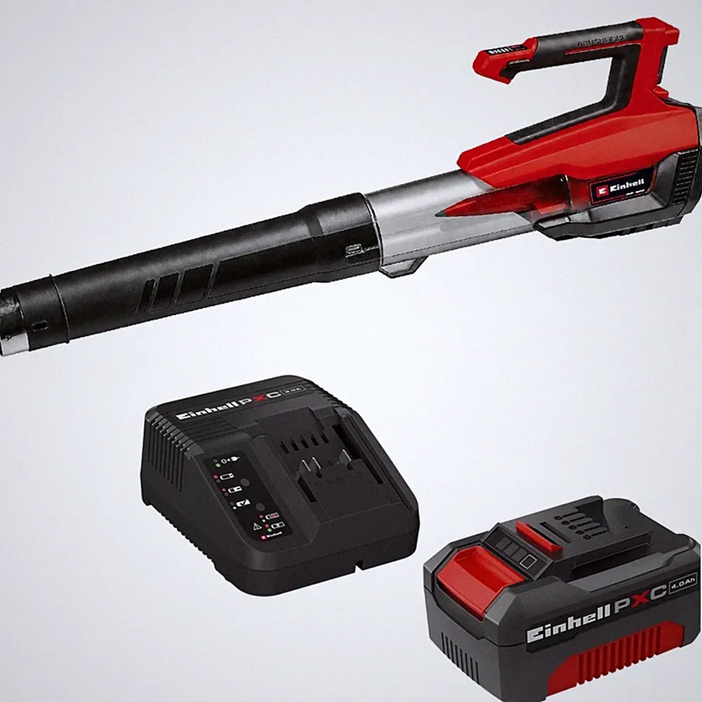 Einhell GP-LB 18/200 Li E Akku-Laubbläser Set mit 4,0-Ah-Akku und Ladegerät