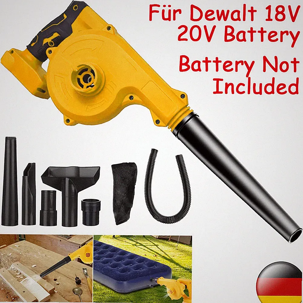 Elektrische Laubbläser Gebläse 120MPH Bläser Sauger Für Dewalt 18V 20V Akku Neu