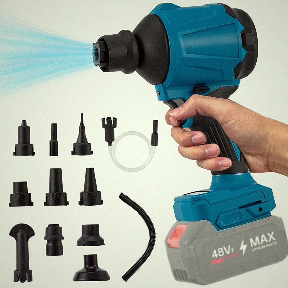 Für 18V Makita Akku Laubbläser Laubgebläse Bürstenloser Gebläse Mit 7 Düse 50000
