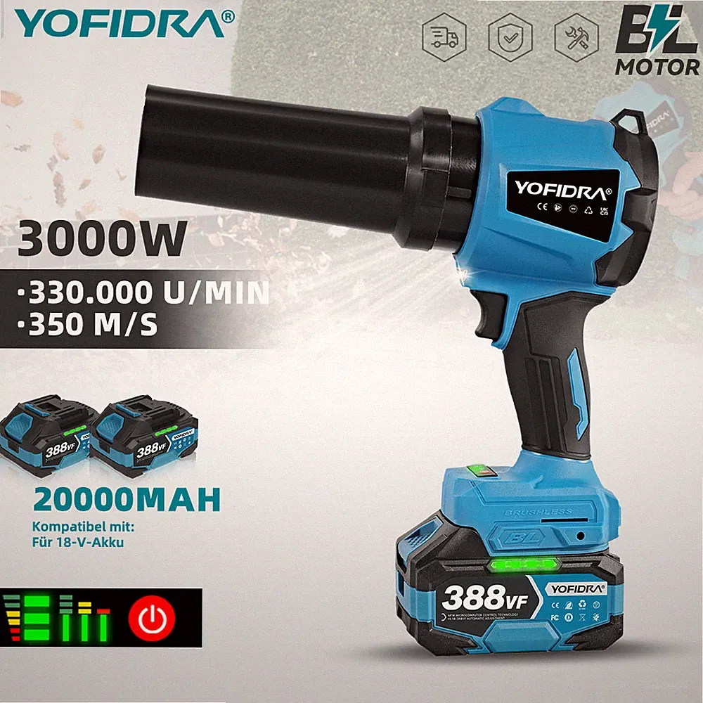 Für 18V Makita Akku Laubbläser Laubgebläse Gebläse Mit 2 Akkus und Ladegerät Neu