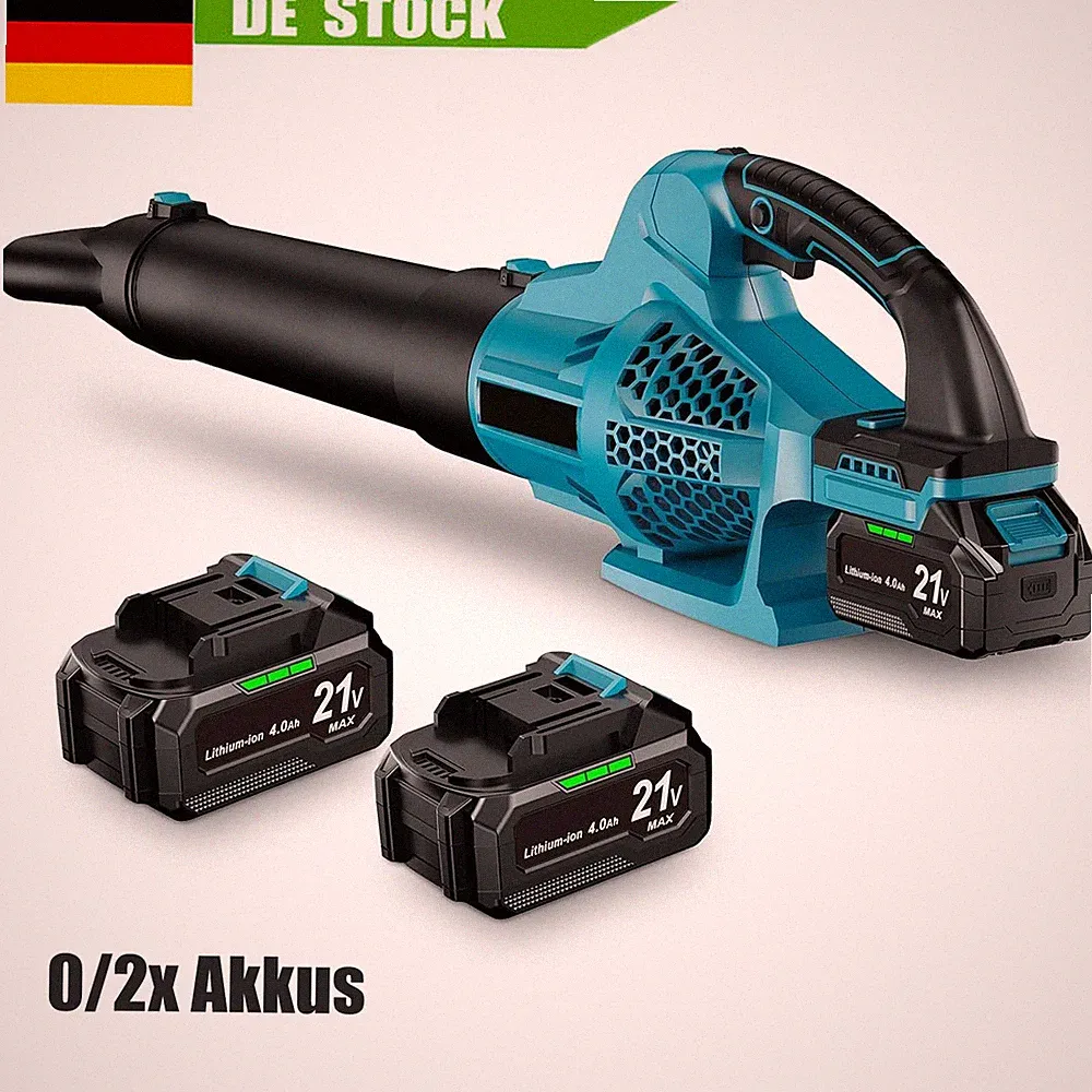 Für 21V Makita Akku Laubbläser Gebläse Laubgebläse Bläser Mit 2 Akkus 6 Gänge